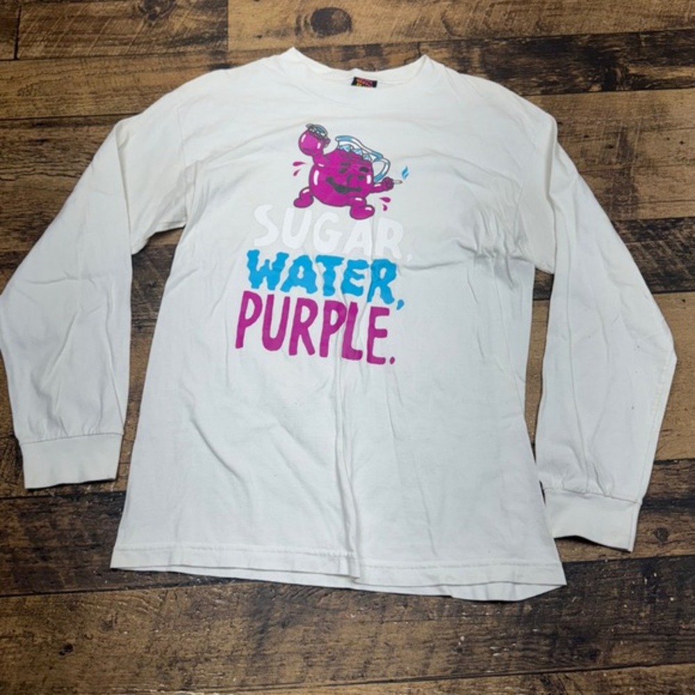 Skate Mental Kool-Aid Long Sleeve Graphic‎ Tee White Purple Mens Size M